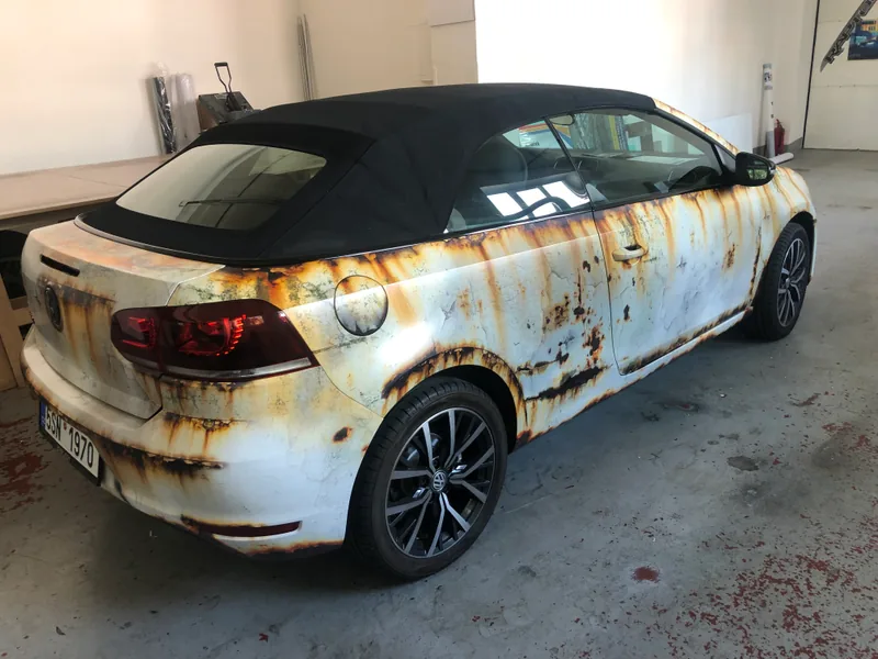 Volkswagen Cabrio – Celopolep s potiskem rezavého povrchu