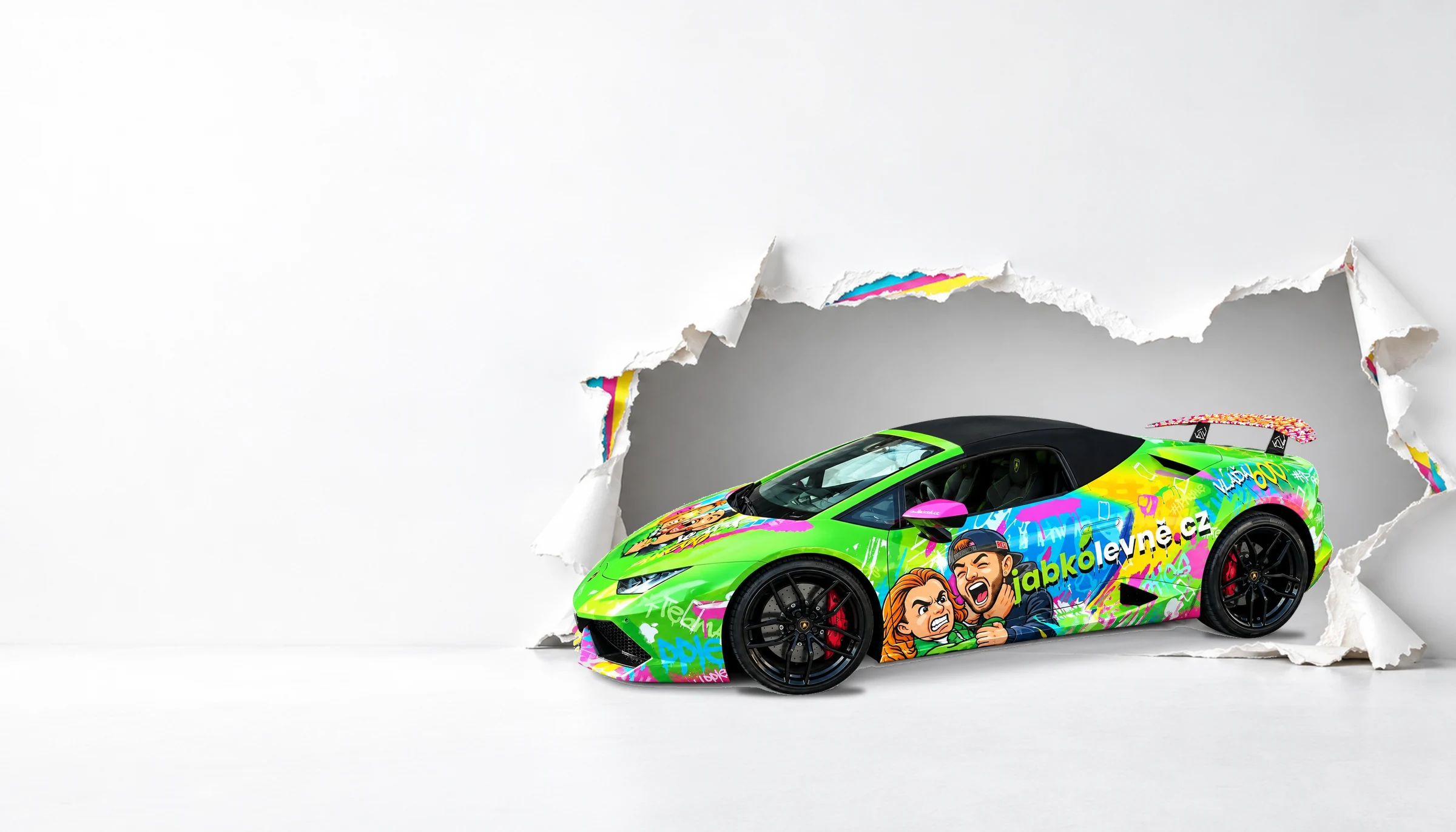 Celopolep sportovního vozu Lamborghini jabkolevně.cz, boční pohled